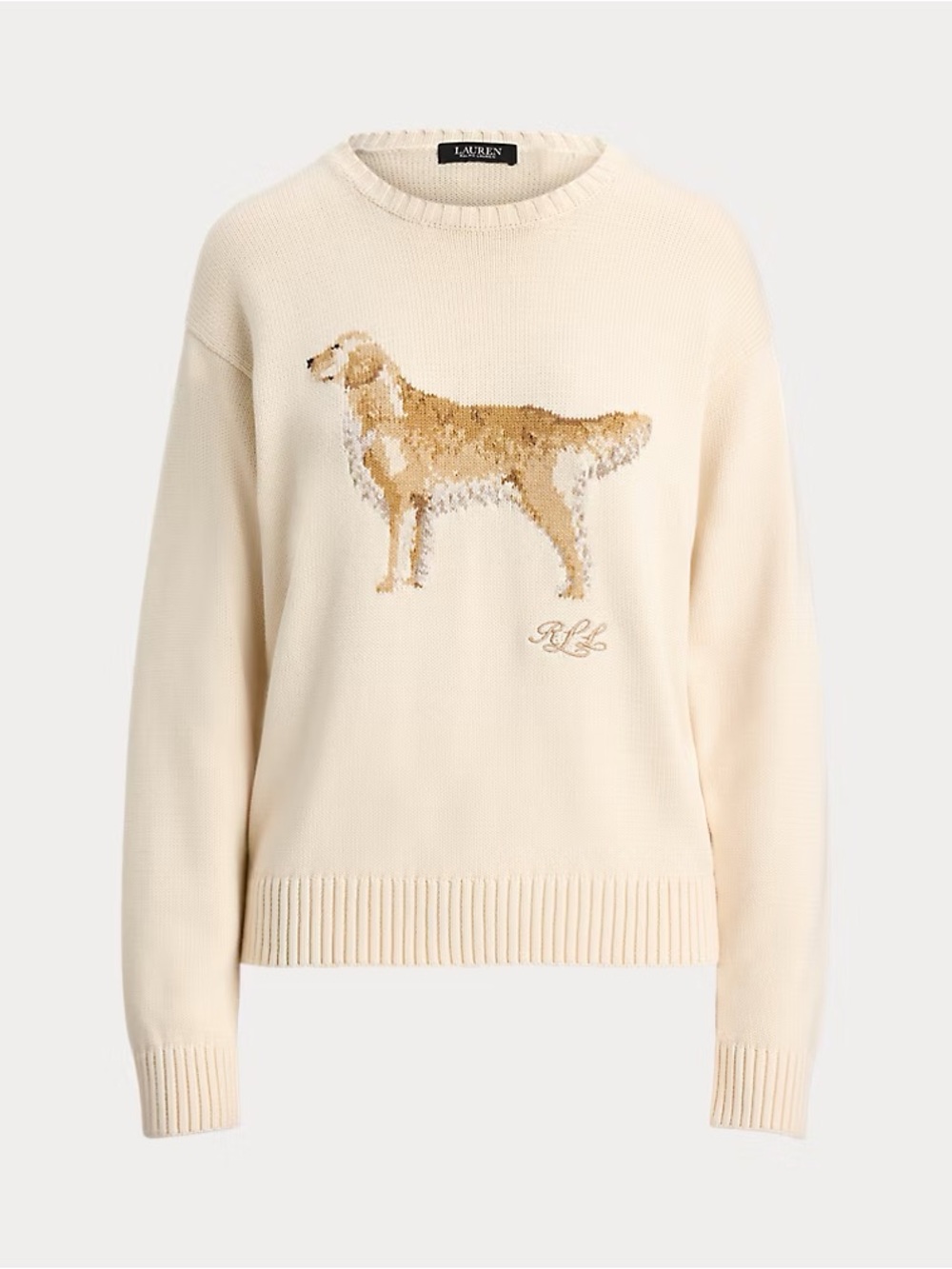 NWOT Ralph Lauren Intarsia-Knit Golden Retriever Sweater